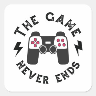 Pegatina Cuadrada El juego nunca termina