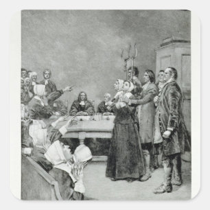 Pegatina Cuadrada El juicio de una bruja
