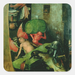 Pegatina Cuadrada El juicio pasado: Detalle del barril