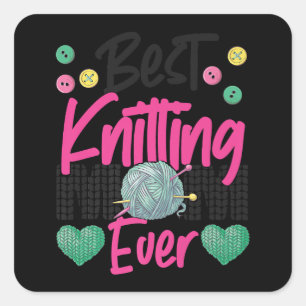 Pegatina Cuadrada El Knit De Tejido De Tejido De Tejido Ocurre