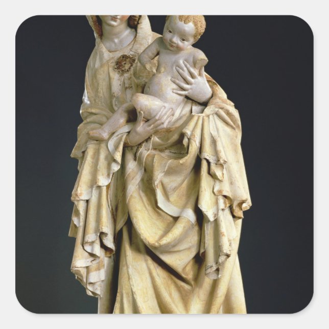 Pegatina Cuadrada El Krumauer Madonna, c.1400 (Anverso)