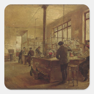 Pegatina Cuadrada El laboratorio, 1887