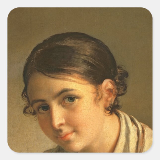 Pegatina Cuadrada El Lacemaker, 1823 (Anverso)