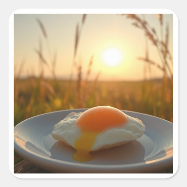 Pegatina Cuadrada El lado soleado hacia arriba (Anverso)