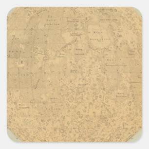Pegatina Cuadrada El lado visible del mapa de la superficie de la lu