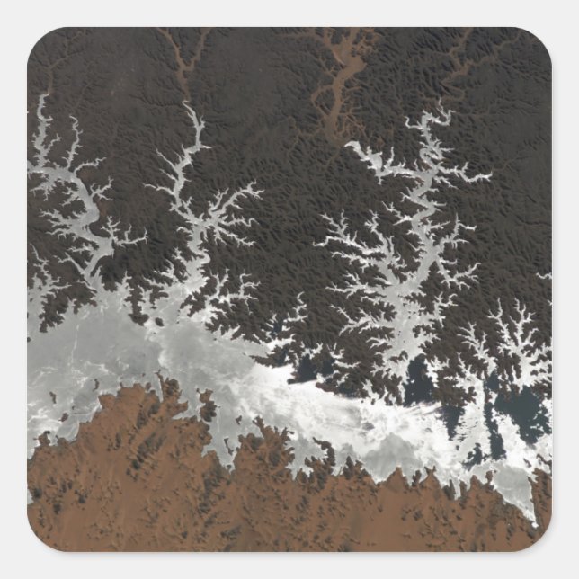 Pegatina Cuadrada El lago Nasser de Egipto (Anverso)