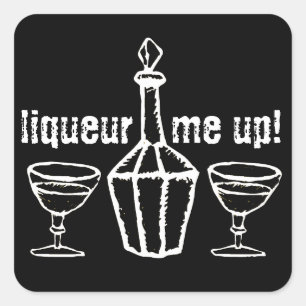 Pegatina Cuadrada ¡El Lema De Beber Gracioso Me Liquea!
