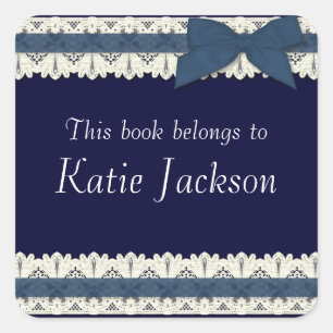 Pegatina Cuadrada El libro de personalizables pertenece a los pegati