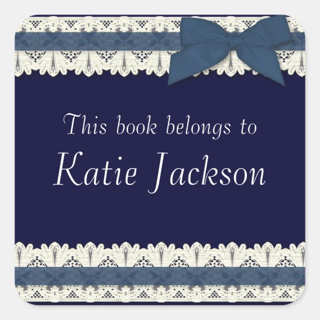 Pegatina Cuadrada El libro de personalizables pertenece a los pegati (Anverso)