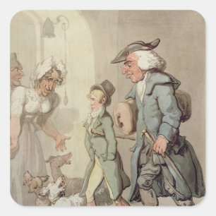 Pegatina Cuadrada El líder del oso y el oso