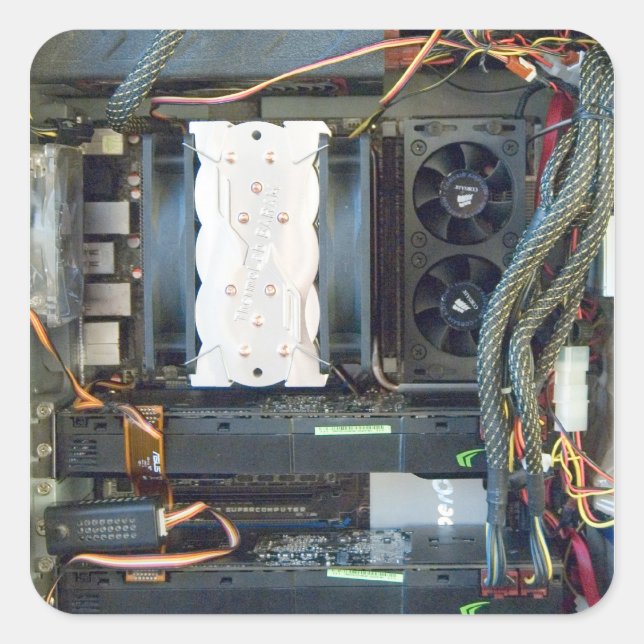 Pegatina Cuadrada El lienzo informático (Anverso)