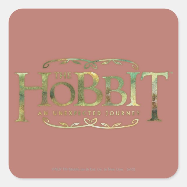 Pegatina Cuadrada El logo de Hobbit Green (Anverso)