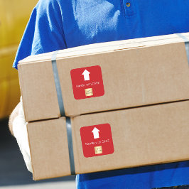 Pegatina Cuadrada El logo del negocio de cuidado de flecha blanca ro