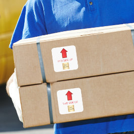 Pegatina Cuadrada El logo del negocio de la flecha roja