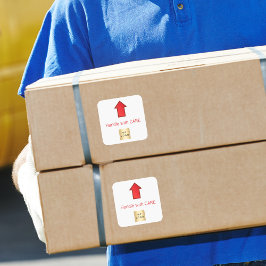 Pegatina Cuadrada El logo del negocio de la flecha roja