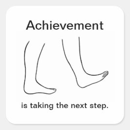 Pegatina Cuadrada El logro está dando el siguiente paso Pegatinas