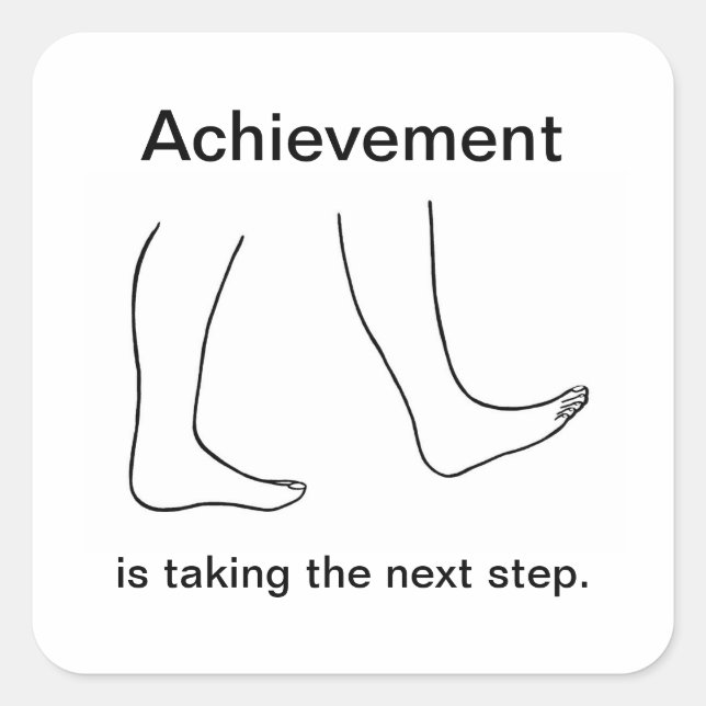 Pegatina Cuadrada El logro está dando el siguiente paso Pegatinas (Anverso)