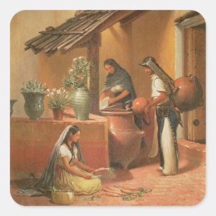 Pegatina Cuadrada El lugar acuático (Tortugo)
