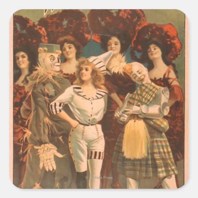 Pegatina Cuadrada "El mago de Oz" Poster de teatro musical #1 (Anverso)