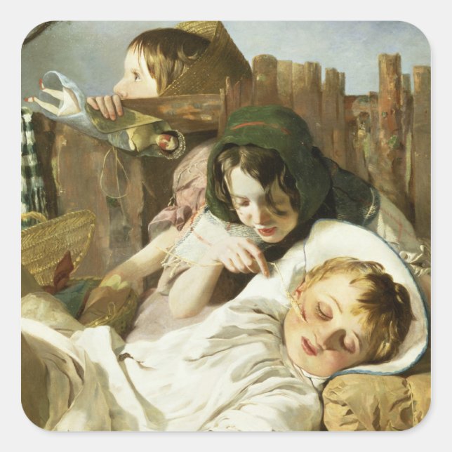 Pegatina Cuadrada El maltrato (Anverso)