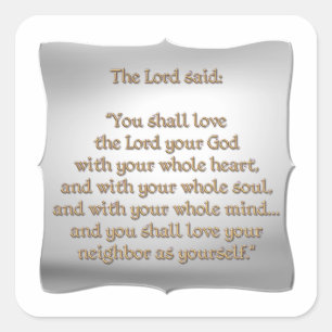 Pegatina Cuadrada El mandamiento más grande