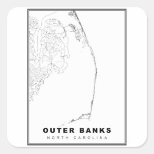 Pegatina Cuadrada El mapa de los bancos exteriores