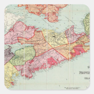 Pegatina Cuadrada El mapa de Mackinlay de la provincia de Nueva