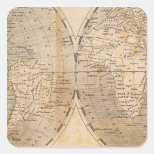 Pegatina Cuadrada El mapa del mundo por Arrowsmith