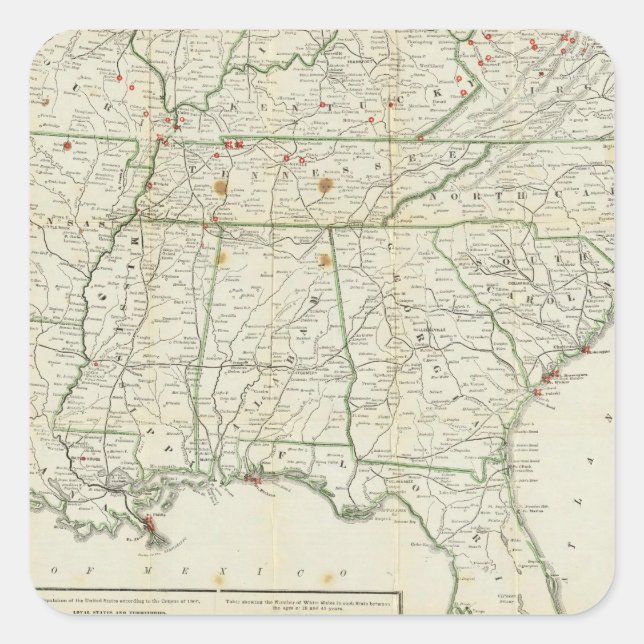 Pegatina Cuadrada El mapa histórico de la guerra (Anverso)