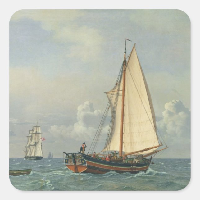 Pegatina Cuadrada El mar, 1831 (Anverso)