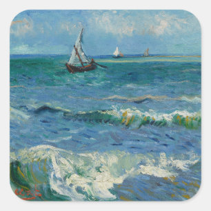 Pegatina Cuadrada El mar en Les Saintes Maries de la Mer Van Gogh