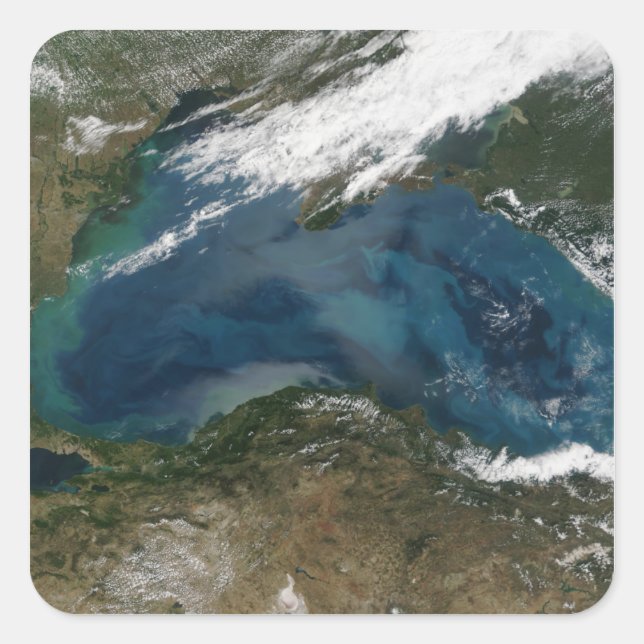 Pegatina Cuadrada El Mar Negro en el este de Rusia (Anverso)