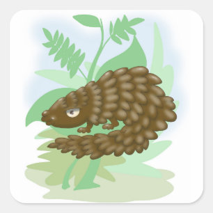 Pegatina Cuadrada El Maravilloso Pangolin