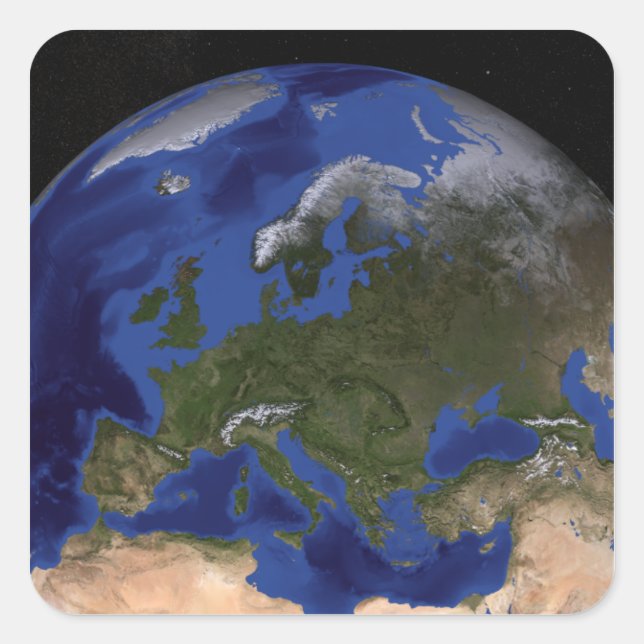 Pegatina Cuadrada El mármol azul de la nueva generación Tierra 6 (Anverso)