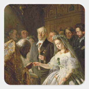 Pegatina Cuadrada El matrimonio arreglado, 1862
