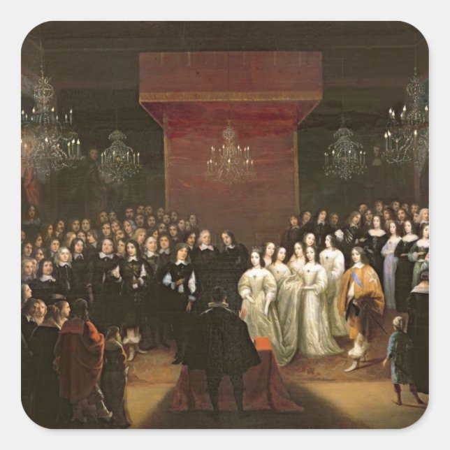 Pegatina Cuadrada El matrimonio de Frederick William (Anverso)