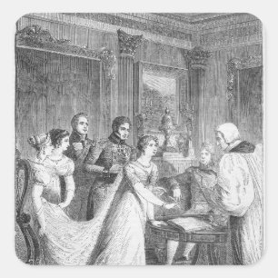 Pegatina Cuadrada El matrimonio de la princesa Charlotte de