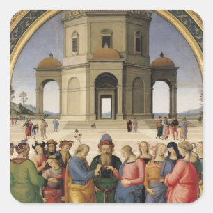 Pegatina Cuadrada El matrimonio de la Virgen, 1500-04