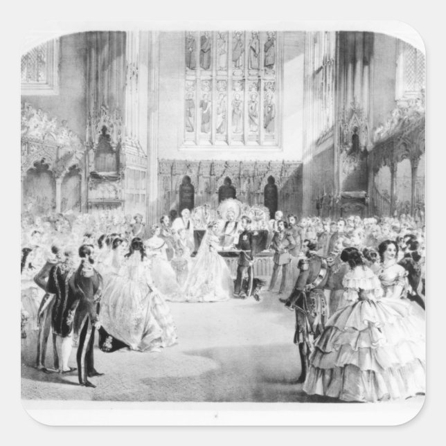 Pegatina Cuadrada El matrimonio de Victoria (Anverso)
