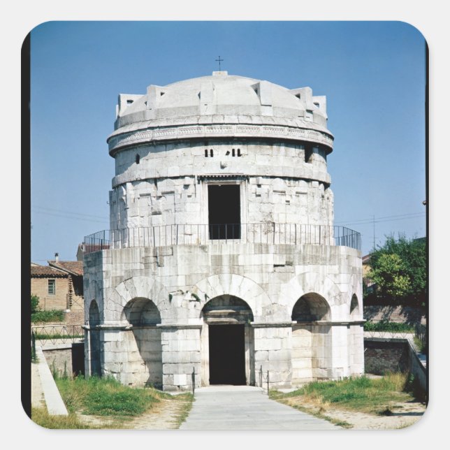 Pegatina Cuadrada El mausoleo de Theodoric (Anverso)