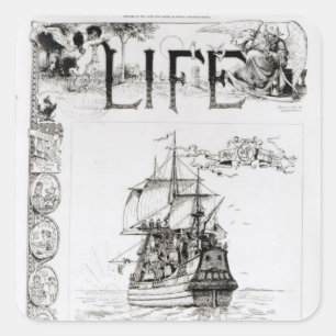 Pegatina Cuadrada El Mayflower, portada de 'Life'