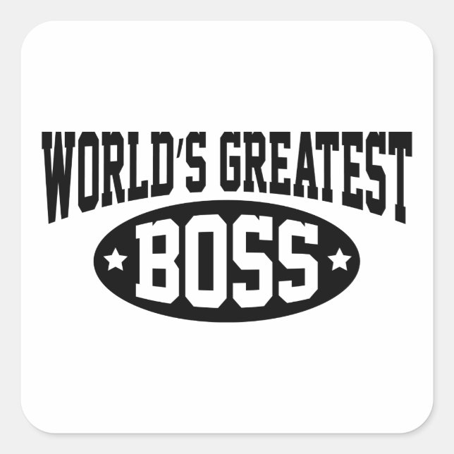 Pegatina Cuadrada El mayor jefe del mundo (Anverso)