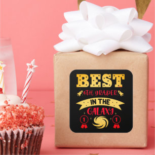 Pegatina Cuadrada EL MEJOR 4 GRADO DE LA GALAXIA gracioso lindo