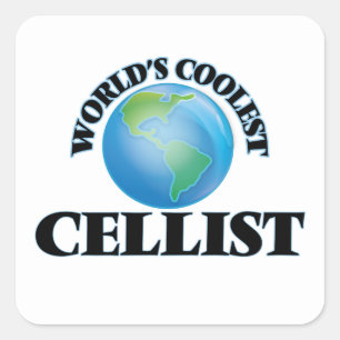 Pegatina Cuadrada El mejor cellista del mundo