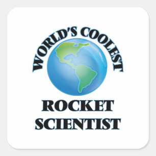 Pegatina Cuadrada El mejor científico de cohetes del mundo