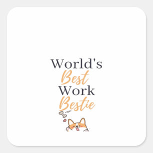 Pegatina Cuadrada El Mejor Coworker En El Gráfico Mundial