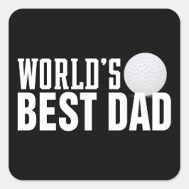 Pegatina Cuadrada El mejor golf de tipografía para papá del mundo | 