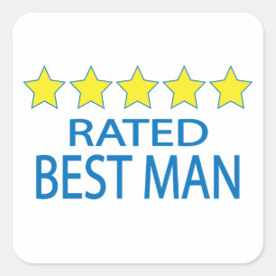 Pegatina Cuadrada El mejor hombre de cinco estrellas
