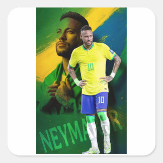 Pegatina Cuadrada el mejor jugador de fútbol del mundo neymar jr