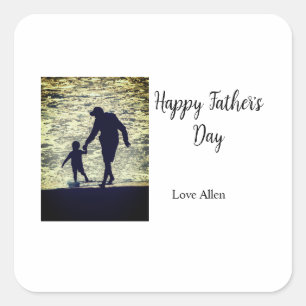 Pegatina Cuadrada El mejor padre de los hijos de los padres papá pap